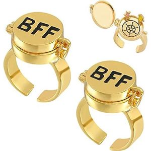Danwinty Set van 2 ringen met opschrift ""Beste Freunde für Immer"", verstelbare ring met open kap, symbool voor beste vriendschap, herdenkingscadeau voor beste vriend, niet-edelmetaal,, Metaal, Geen