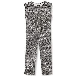 IKKS JUNIOR Jumpsuit voor meisjes, zwart, bloemenprint, 4 jaar, Zwart bedrukte bloemen