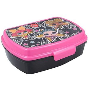 Sandwichbox rechthoekig bont kunststof herbruikbaar BPA-vrij binnenafmetingen 16,5 x 11,5 x 5,5 cm (Lol Surprise)