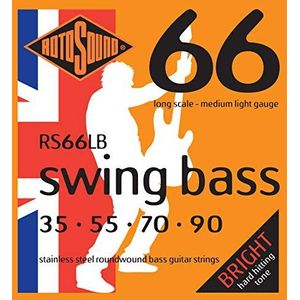 Rotosound Swing Bass snaren voor bas, roestvrij staal, rond, Tirant Medium Light (35 55 70 90)
