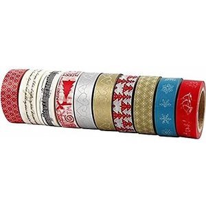 plakband kerstmotief 15 mm x 10 m