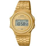 Casio Collection Herenhorloge, digitaal, vintage, met armband van roestvrij staal, Goud