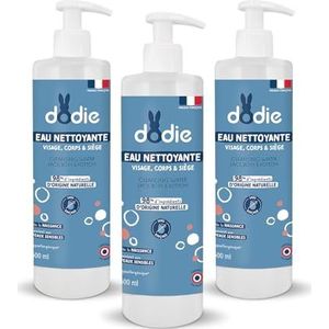 Dodie 3-in-1 reinigingswater 3-in-1 (3 x 500 ml) – reinigingsmiddel voor gezicht, lichaam en zitting – 98% natuurlijke ingrediënten, hypoallergeen, vanaf de geboorte