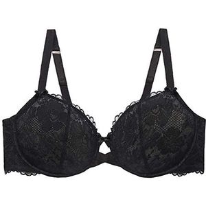 Savage X Fenty Floral Lace Convertible T-shirt, onzichtbaar, voor dames, Black Caviar (zwart), 44DD, Black Caviaar (zwart)