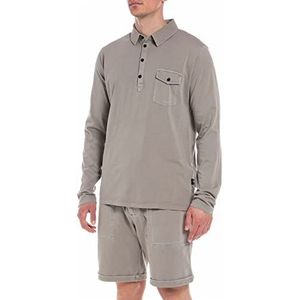 Replay poloshirt heren, warm grijs 104