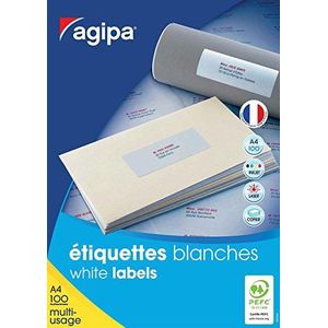 Apli Agipa Box met zelfklevende etiketten, veelzijdig inzetbaar, FSC-gecertificeerd, stofbescherming, 210 x 297 mm, 100 etiketten