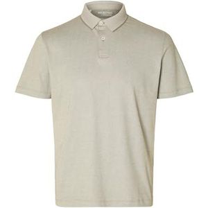 SELETED HOMME Slhleroy Ss Noos poloshirt voor heren, vetiver/detail: gedraaid zilverreiger, M, Vetiver/detail: gedraaide zilverreiger