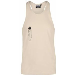 Gorilla Wear - Carrizo tanktop - zwart - bodybuilding sport dagelijks leven vrije tijd met lichte, comfortabele logoprint voor optimale beweging van katoen en elastaan, Beige