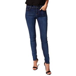 Morgan Slim jeans, standaardmaat, met zakken, casual, voor dames, Donkerblauw