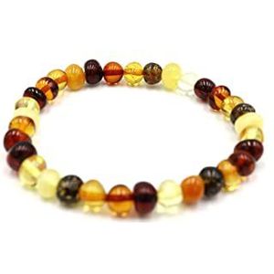 amber-us Echte natuurlijke Baltische barnsteenarmband | op elastiek | lengte variabel | vele kleuren