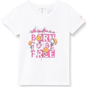 CMP T-shirt voor kinderen, 38t6385, uniseks T-shirt voor kinderen, Wit/Grijs