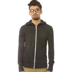 Alternative Heren Eco Zip Hoodie Sweatshirt, Eco Zwart, Maat XL