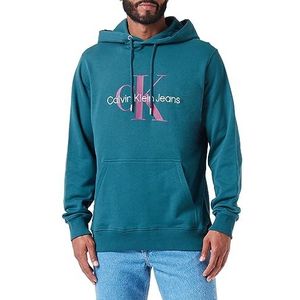 Calvin Klein Jeans Seasonal Monologo Regular Hoodie J30j320805 Sweatshirt met capuchon voor heren, Blauw (Atlantic Deep)