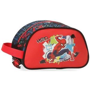 Joumma Bags, Disney Marvel, Spiderman Urban, schooltas, kindertas, gemaakt van polyester, rood, toilettas, Rood, Toilettas