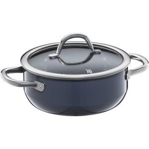 WMF Fusiontec Inspire Grote anti-kras keramische kookpan 20 cm met glazen deksel 2,4 liter donkerblauw Made in Germany