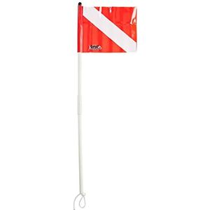 Best Divers BH093/X vlag demonteerbaar, schacht met elastiek 80 cm – wit/rood. Productafmetingen: