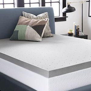 LUCID Matrastopper van traagschuim met bamboehoutskool, 7,5 cm, actieve kool, ademend, kingsize (150 x 200 cm)