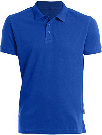 HRM Luxe stretch poloshirt voor heren van 95% katoen en 5% elastaan, basic poloshirt, wasbaar tot 40 graden, hoogwaardige en duurzame herenkleding, koningsblauw (5)