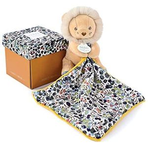 Doudou et Compagnie - Boh'aime DC4018 leeuwenpop met knuffeldier, beige, 12 cm, geboortecadeau, mooie geschenkdoos