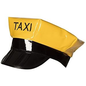 Boland 01346 | muts Taxi | Eén maat | geel zwart | lakhoed | Taxi | carnavalskostuum | themafeest