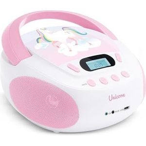 Mooov 477407 Unicorn CD-speler voor kinderen, met USB-poort