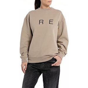 Replay Sweat-shirt pour femme en coton, beige (Sand 822), S, Sable 822, S