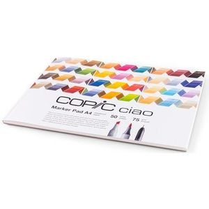 COPIC Ciao Marker Pad Markerpapier, DIN A4, 75 g/m², voor Copic Marker, ultra wit, zuurvrij en chloorvrij, 50 vellen