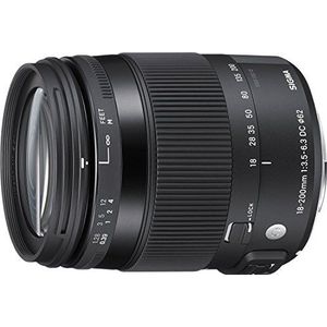 Sigma Eigentijdse lens 18-200 mm F3,5-6,3 DC Macro OS HSM (62 mm filterschroefdraad) voor Sony A-lensbevestiging