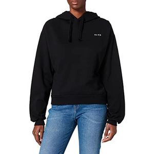NA-KD Basic hoodie voor dames met logo, zwart.