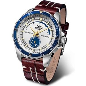 Vostok Europe NE57-225A562 Automatisch analoog herenhorloge met leren band, bruin, armband, Bruin, armband