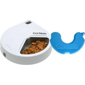 Cat Mate C300 Automatische Voederdispenser, voor Katten en Kleine Honden, 3 Maaltijden, Wit