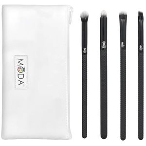 MODA Royal & Langnickel BMX-BEK5 Pro Bold Eye 5-delige make-upkwastenset met tas, inclusief penselen voor plooien, rokerige ogen, blenders en lijnen, zwart