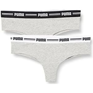 PUMA Dames hipster Braziliaanse hipster slips katoen modal slip 2-pack, grijs.