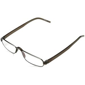 Rodenstock ProRead R2180 Leesbril, uniseks leesbril, leeshulp bij verziendheid, bril met licht roestvrij stalen frame (+1 / +1,5 / +2 / +2,5), Grijs/Bruin