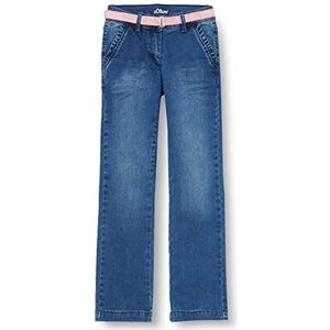 s.Oliver Junior Jeans met pailletten, rechte snit, jeans met paillettenriem, rechte pijpen, meisjes, Blauw