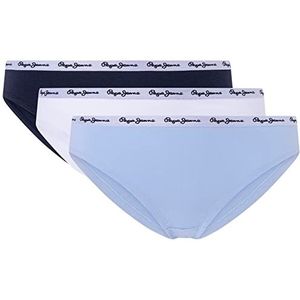 Pepe Jeans 3 stuks bikini-ondergoed voor dames, duulwich blauw