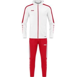 JAKO Trainingspak voor kinderen, uniseks, polyester, met capuchon, wit/rood, 152