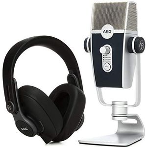 AKG Pro Audio Podcaster Essentiële set voor streamers, vloggers en gamers, inclusief Lyra USB-C-microfoon, K371-headset en Ableton Lite software