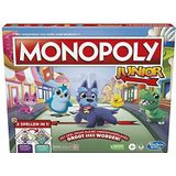 Monopoly Junior A85621041 - Bordspel voor kinderen vanaf 4 jaar - 2-in-1 spel met 2 spelniveaus - Multiplayer Familiespel