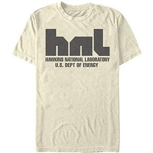Stranger Things Hawkins National Laboratory T-shirt, korte mouwen, natuurlijke kleuren, maat XXL heren, Natuurlijk.