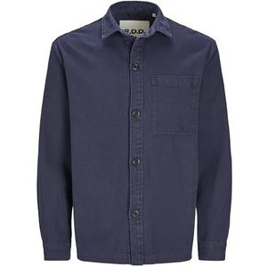 JACK & JONES Chemise Rddcolter en toile Overshrit L/S Sn pour homme, Blazer bleu marine., S