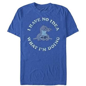 Disney Lilo & Stitch No Idea Organic uniseks T-shirt met korte mouwen, lichtblauw, L, Lichtblauw