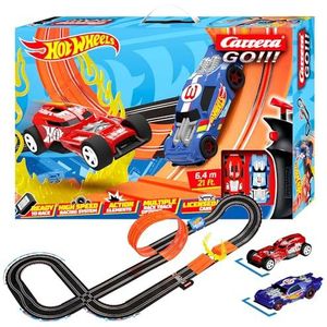 Carrera Go!!! Hot Wheels™ 6.4 racecircuitset | Hot Wheels™ vs. Hot Wheels™ HW50 Concept™ | 2 sleufauto's met 2 handmatige bedieningselementen met turboknop | met springstaart met ring