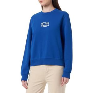 Scotch & Soda Sweat-shirt en coton pour femme - Coupe droite - Artwork, Bleu électrique 0704, S