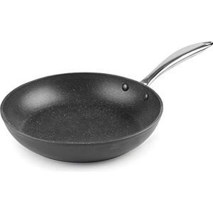 Lacor - 27026 - 3-laagse antiaanbakpan, gegoten aluminium, PFOA-vrij, ergonomische handgreep, geschikt voor alle keukens, 26 cm, zwart