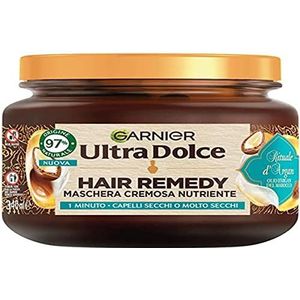 Garnier Ultra Doux verzorgend romig masker voor droog of zeer droog haar, arganritueel, haarremedie, 340 ml