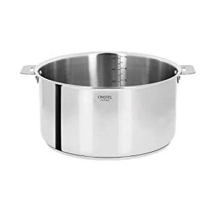 Cristel - C20QMP – steelpan van roestvrij staal, 20 cm, zonder afneembaar handvat, collectie Casteline