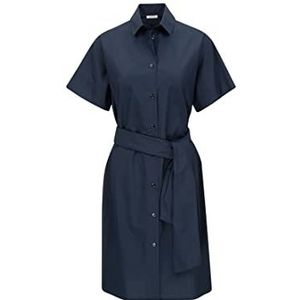 Seidensticker Linnen blouse voor dames, regular fit, korte mouwen, Donkerblauw