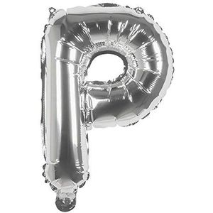 Boland 22115 Ballon, letter P, 36 cm, zilverkleurig