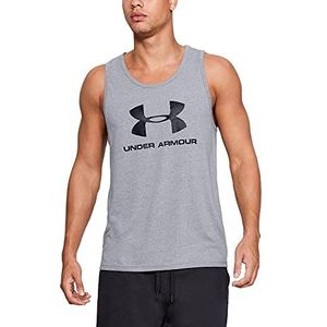 Under Armour Sportstyle Linkerborst Superzacht T-shirt voor heren voor training en fitness, sneldrogend T-shirt voor heren met grafische heren, Grijs, L